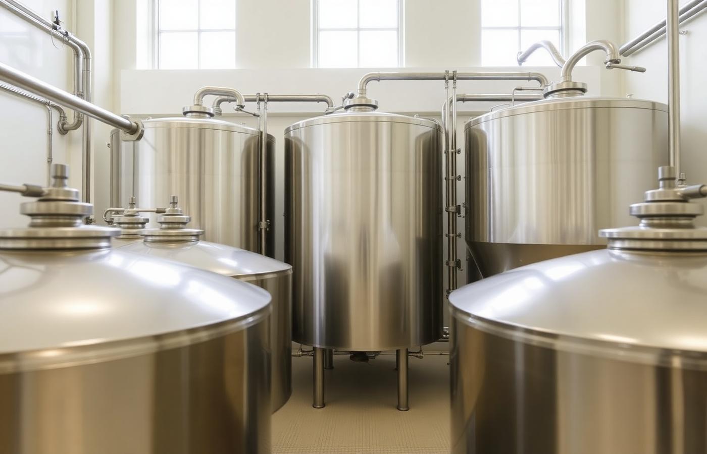 Rezervoare de inox din stația LaptePur